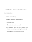 STAT 801: Mathematical Statistics Course outline: • Distribution