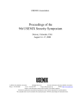 Proceedings of the 9th USENIX Security Symposium