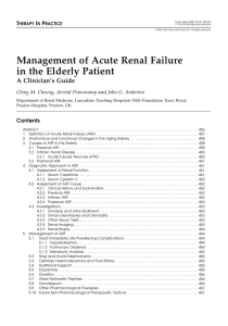 Management of Acute Renal Failure in the Elderly Patient