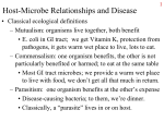 Host-Microbe Relationships and Disease