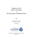 Opinions of the Ethics Committee The Principles of Medical Ethics