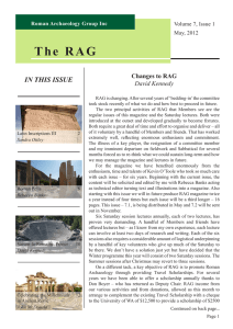 RAG Vol 7 Issue 1 - School of Humanities