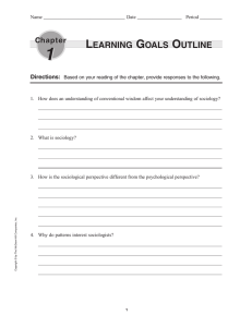 LEARNING GOALS OUTLINE Chapter 1