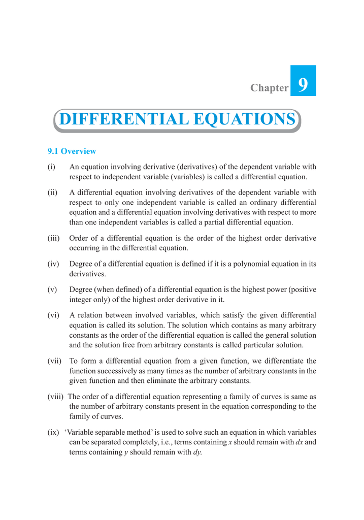 Differential Equations Differential Equations