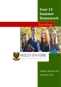 Sociology - The Hazeley Academy