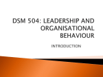 ORGANISATIONAL BEHAVIOUR