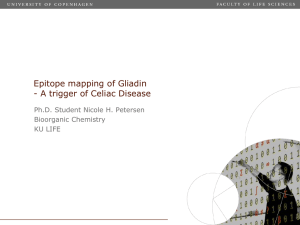 Epitope mapping of gliadin – a trigger of celiac disease