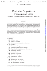 Derivative Properties in Fundamental Laws