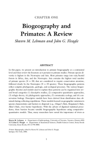 Biogeography and Primates: A Review - Anthropology