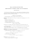 REAL ANALYSIS LECTURE NOTES: SHORT REVIEW OF