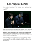 Music review: Steve Reich`s 75th birthday concert at Disney Hall