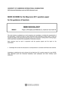 9699 SOCIOLOGY