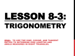 Lesson 8-3: Trigonometry