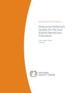 Measuring Healthcare Quality in the Dual Eligible Beneficiary