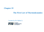 Chapter 19 The First Law of Thermodynamics
