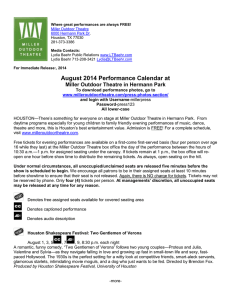 August 2014 Performance Calendar at Miller Outdoor Theatre in