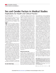 Sex and Gender Factors in Medical Studies