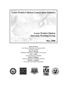 Lesser Prairie-Chicken Conservation Initiative Lesser Prairie