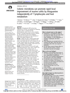 Colonic microbiota can promote rapid local improvement of