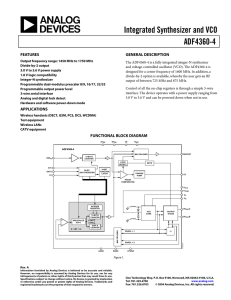 ADF4360-4 Integrated Synthesizer and VCO Data