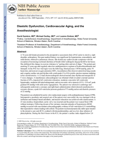 Diastolic Dysfunction Cardiovascular Aging and the