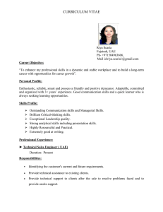 Curriculum Vitae - Point to Point Education