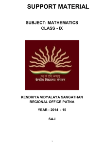Maths SA-1 - Kendriya Vidyalaya Khagaria