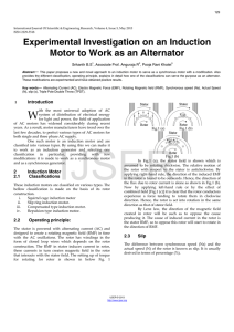 Experimental Investigation on an Induction Motor to Work as