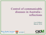 Control of communicable diseases in Australia - reflections