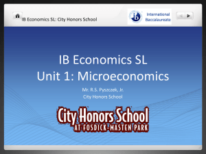 IB Economics SL Unit 1: Microeconomics