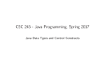 CSC 243 - Java Programming, Spring 2017
