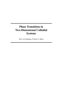 Phase Transitions in Two-Dimensional Colloidal Systems
