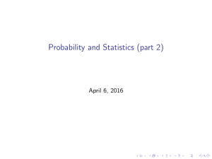 Probability and Statistics (part 2)