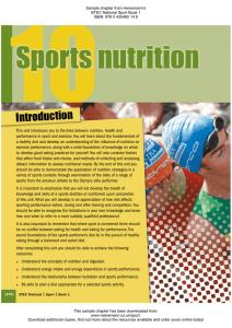Unit 10: Sports nutrition - Pearson Schools and FE Colleges