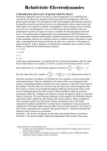 Relativistic Electrodynamics