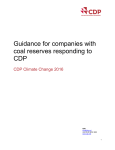 Guidance for companies with coal reserves responding to CDP
