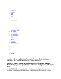 Imaging e-Ordering Coalition Formed to Promote Evidence