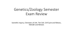 Genetics/Zoology Semester Exam Review