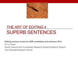 Art of Editing workshop 4 Superb Sentences_5 September