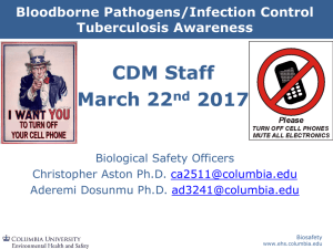Bloodborne Pathogens/Infection Control Tuberculosis Awareness