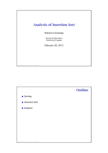 Analysis of Insertion Sort