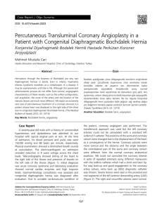 Percutaneous Transluminal Coronary Angioplasty in a Patient with