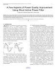 A Few Aspects of Power Quality Improvement Using Shunt Active