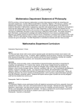 Mathematics Department Curriculum