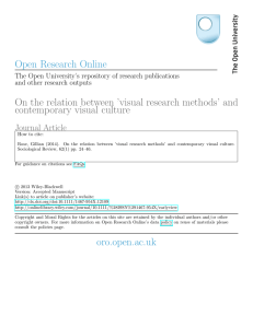On the relation between`visual research methods` and contemporary