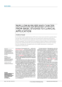 papillomaviruses and cancer: from basic studies to