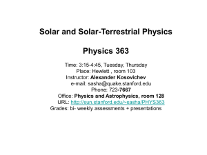 lec1_2008 - Stanford Solar Physics