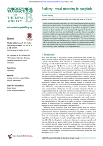 Auditory–vocal mirroring in songbirds