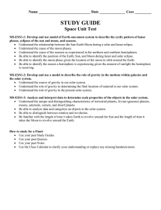 Date Core ______ STUDY GUIDE Space Unit Test