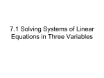 3.6 Solving Systems of Linear Equations in Three Variables